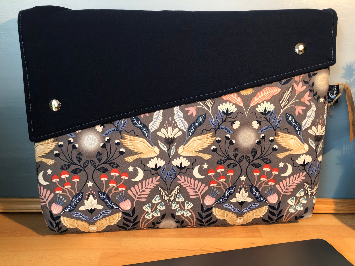 owl and silver moon laptop sleeve for 17 inch screen
