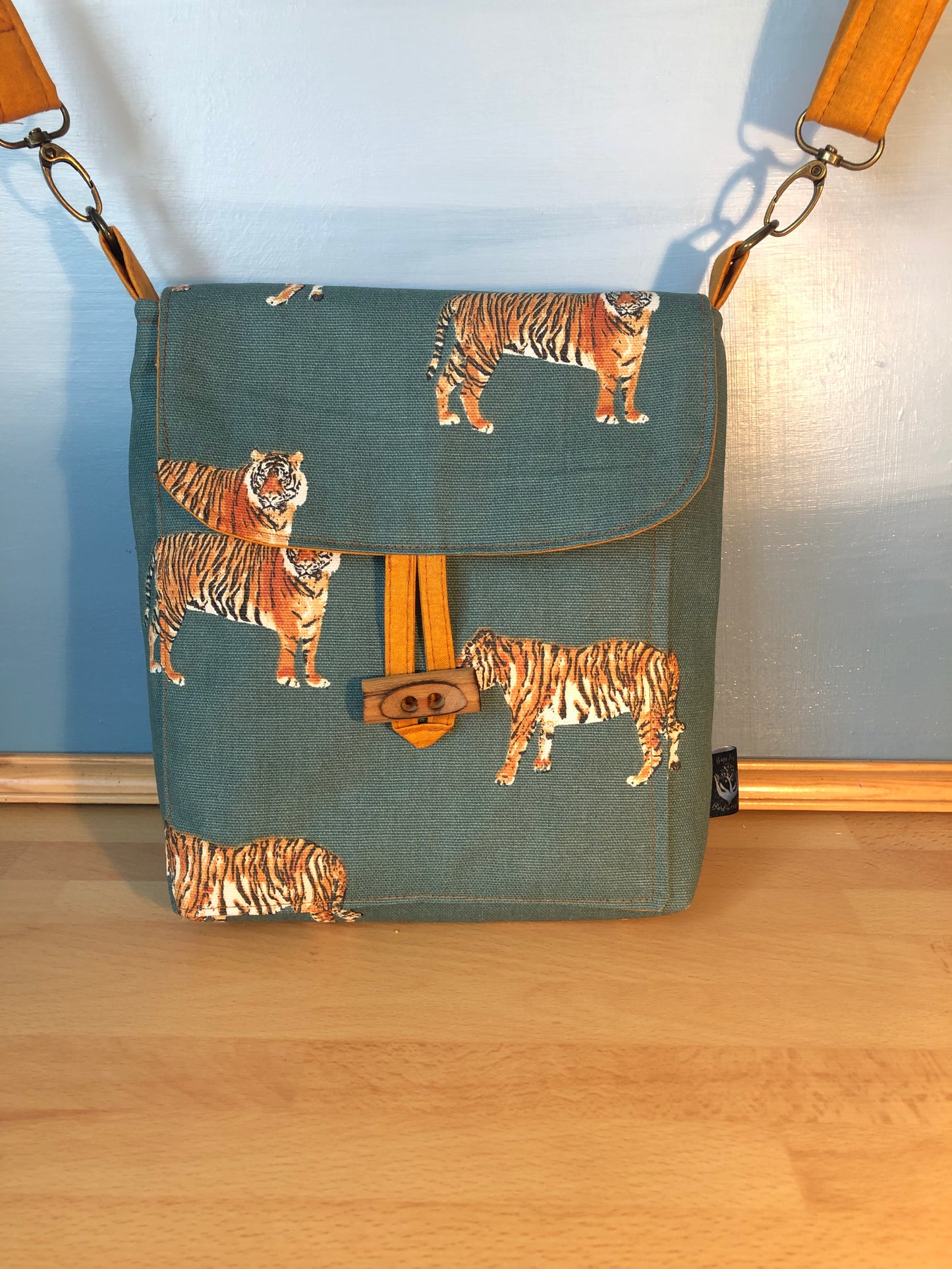 Tiger cross body bag  with adjustable strap