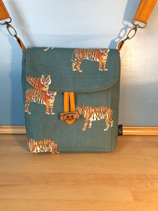 Tiger cross body bag  with adjustable strap