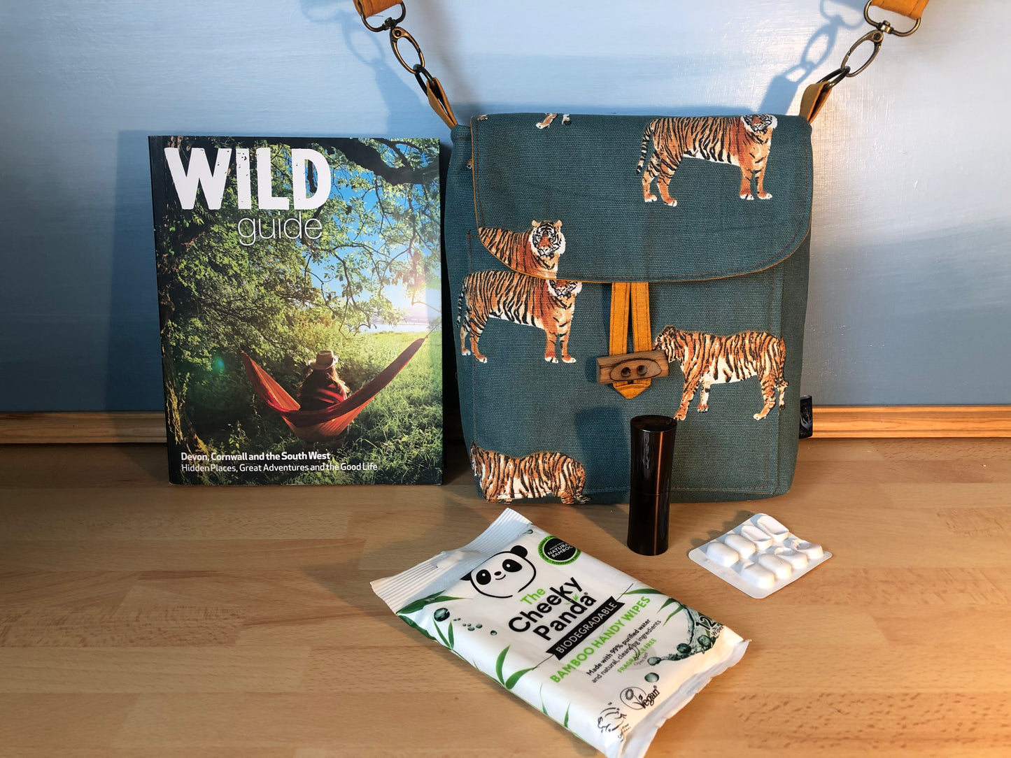 Tiger cross body bag  with adjustable strap