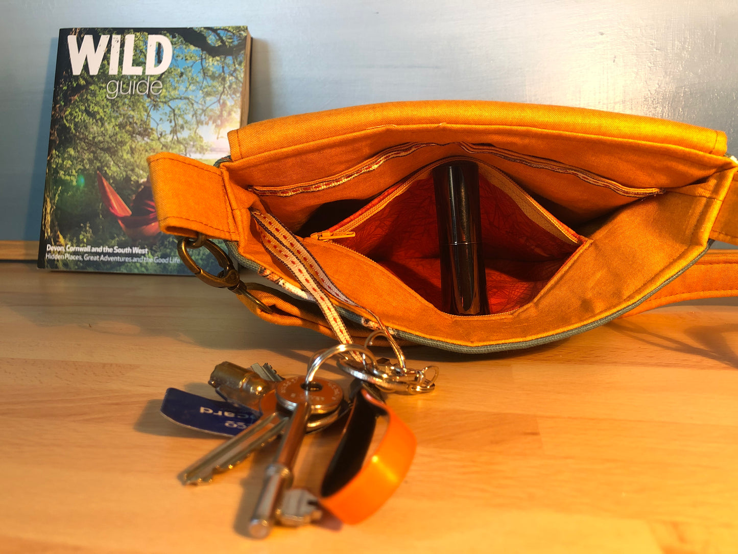 Tiger cross body bag  with adjustable strap