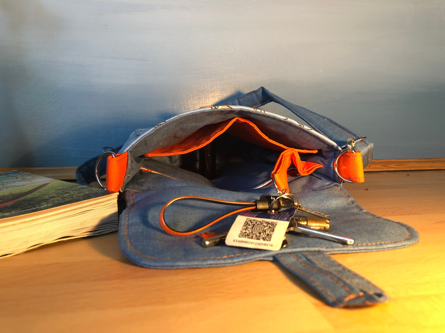 dogs in shoes, cross body bag with adjustable strap and internal pockets