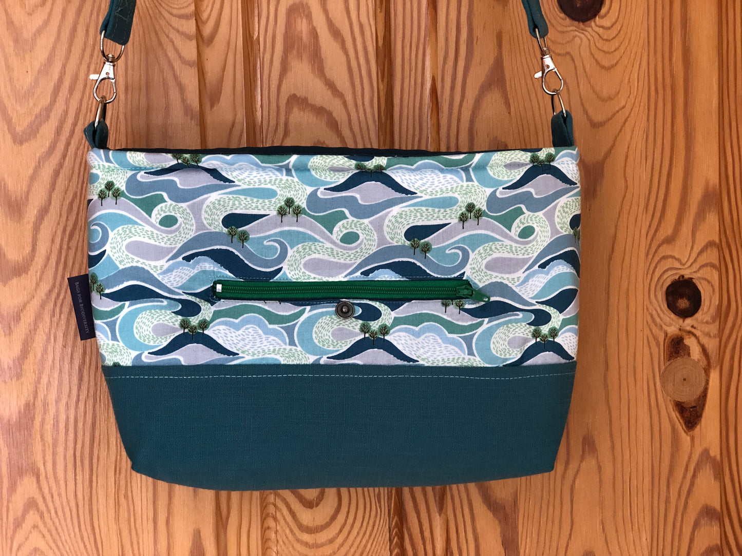 Blues and greens, natural world, shoulder bag