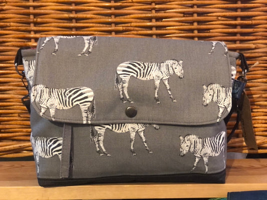 zebra print, satchel style shoulder bag